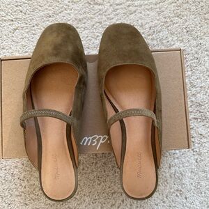 Madewell Greta Ballet Flat Mule In Suede